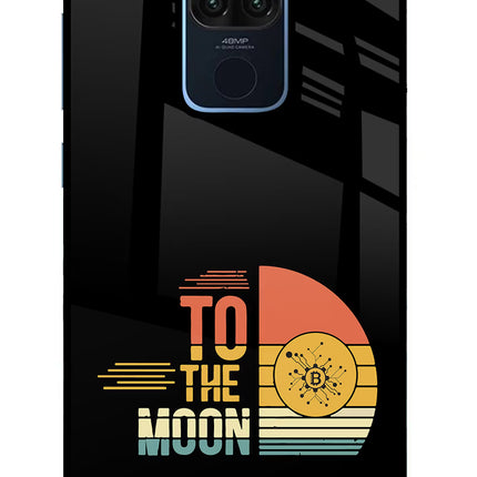 To the Moon Redmi Note 9 Glass Case Back Cover by Casekaro