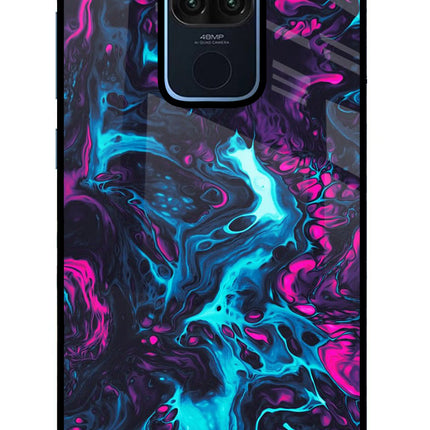 Abstract Redmi Note 9 Glass Case Back Cover by Casekaro