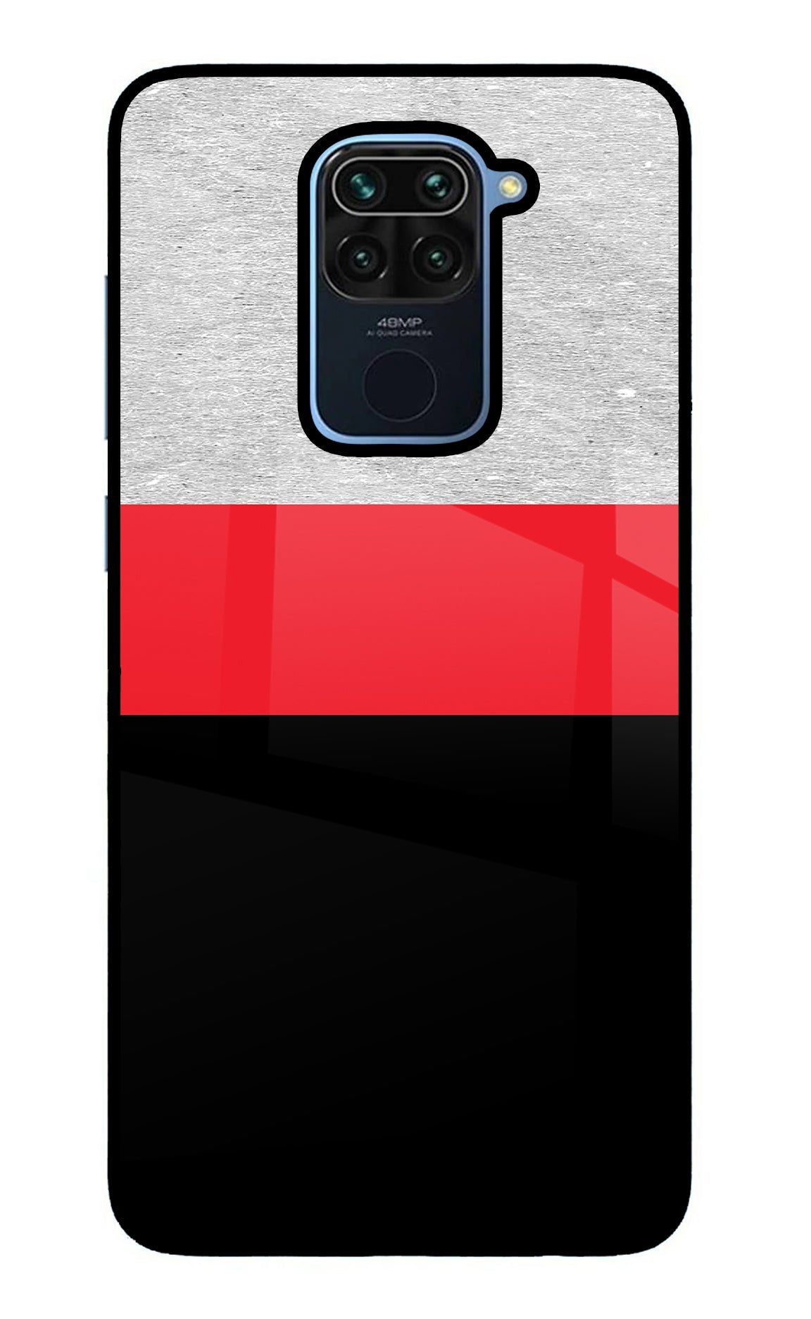 Tri Color Pattern Redmi Note 9 Glass Case