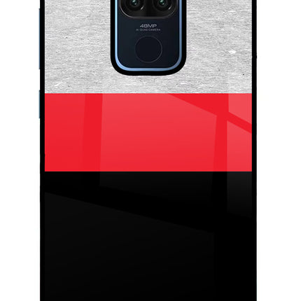 Tri Color Pattern Redmi Note 9 Glass Case Back Cover by Casekaro