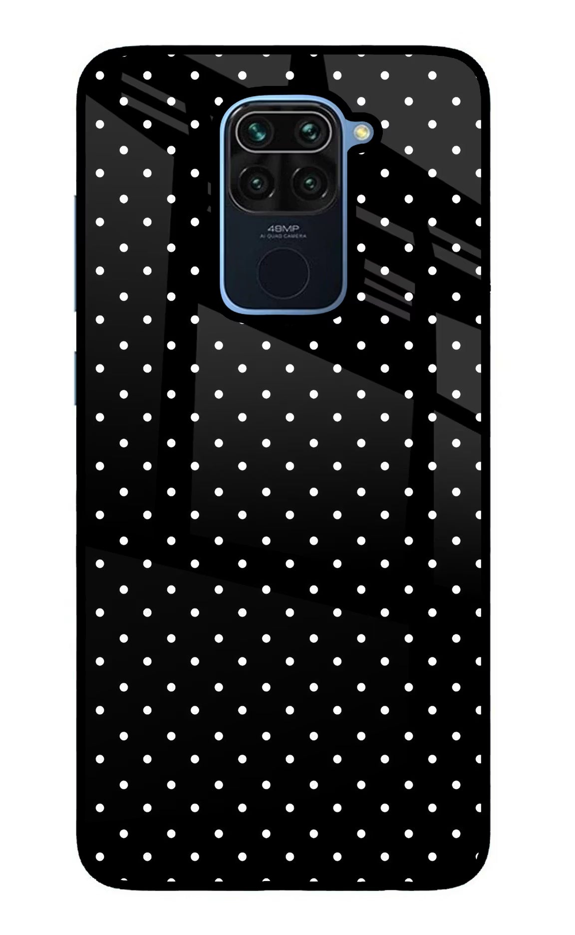 White Dots Redmi Note 9 Glass Case Back Cover by Casekaro