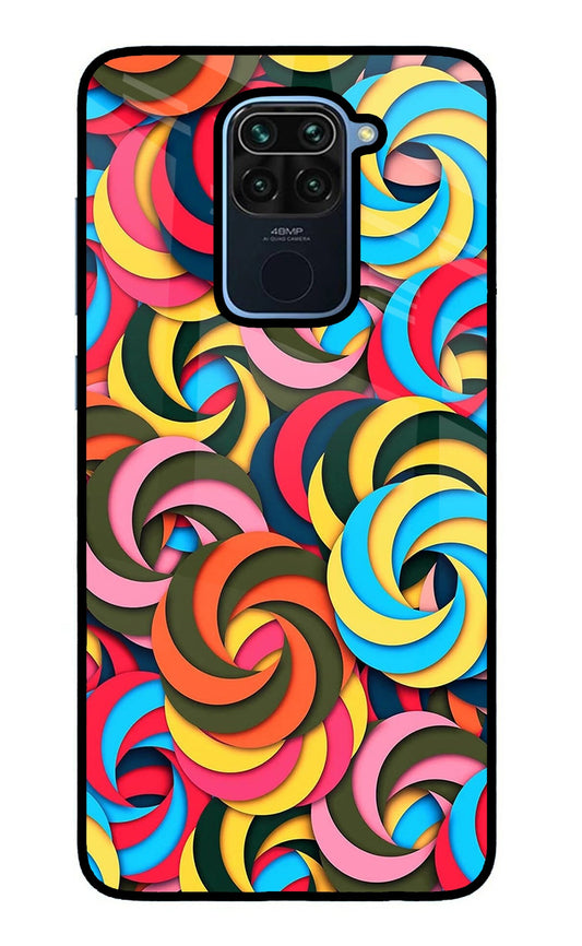 Spiral Pattern Redmi Note 9 Glass Case