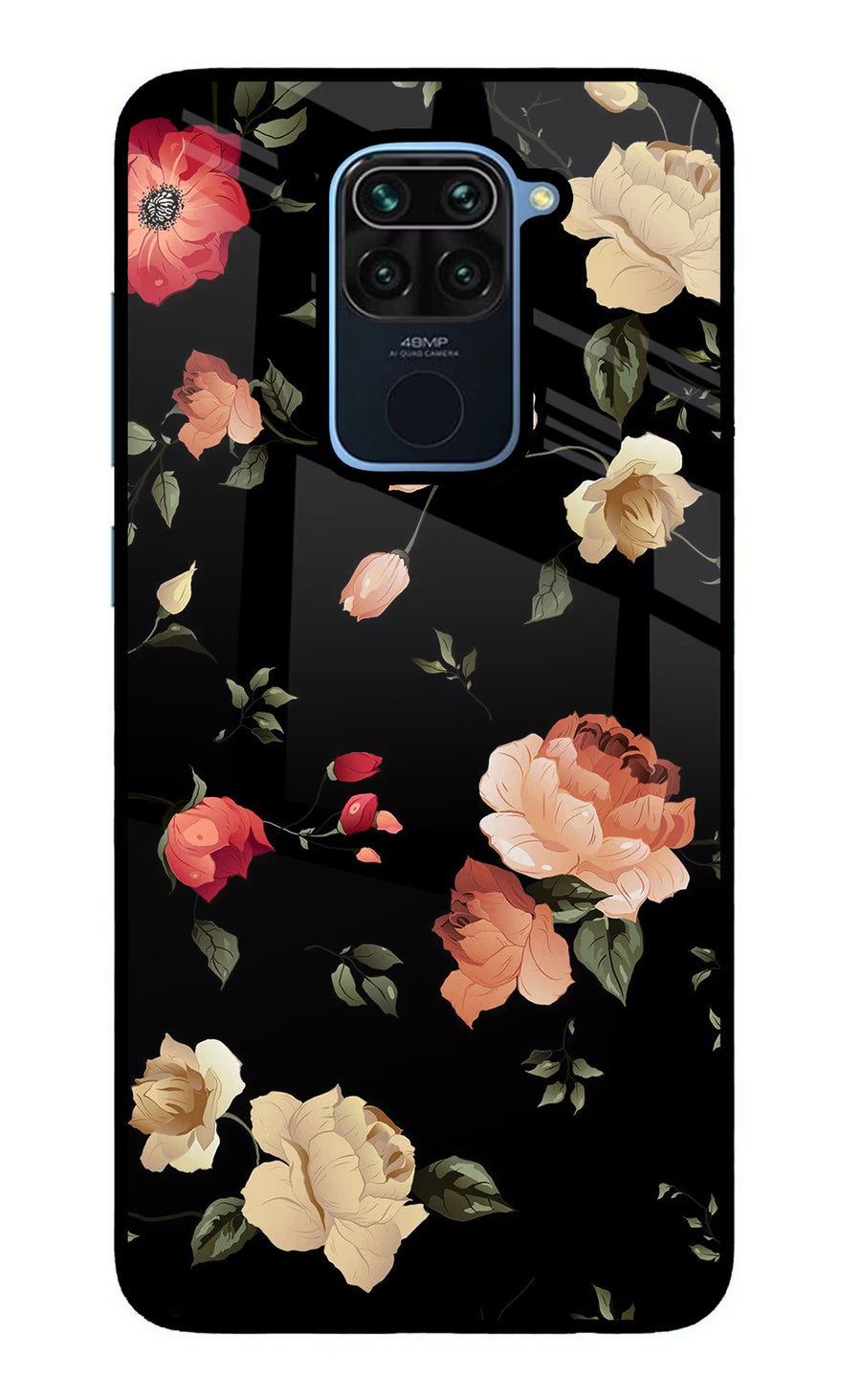 Flowers Redmi Note 9 Back Cover, Glass case