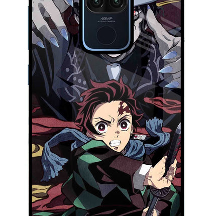 Demon Slayer Redmi Note 9 Glass Case Back Cover by Casekaro