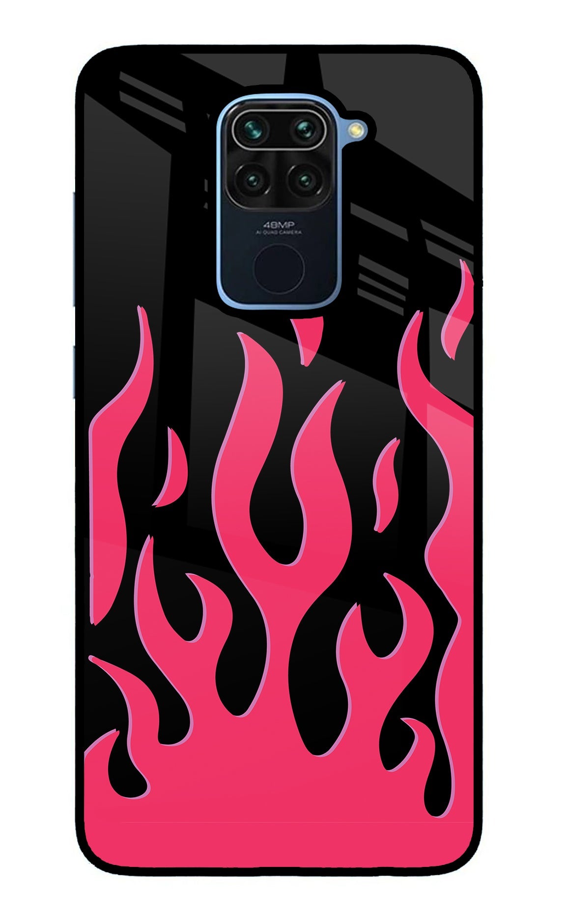 Fire Flames Redmi Note 9 Glass Case