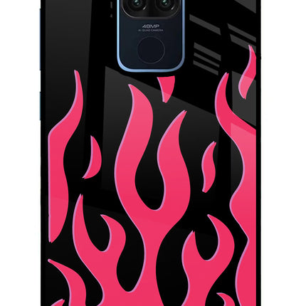 Fire Flames Redmi Note 9 Glass Case Back Cover by Casekaro