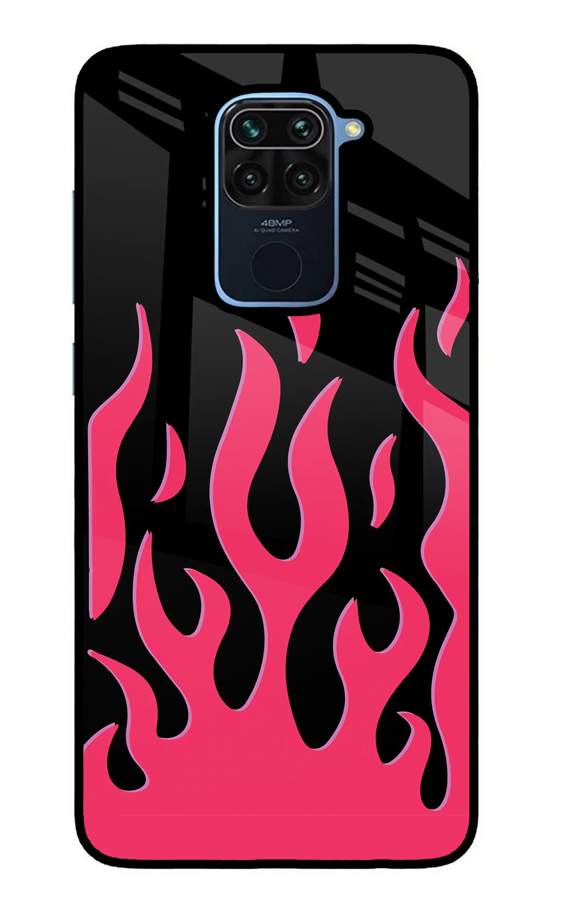 Fire Flames Redmi Note 9 Glass Case Back Cover by Casekaro