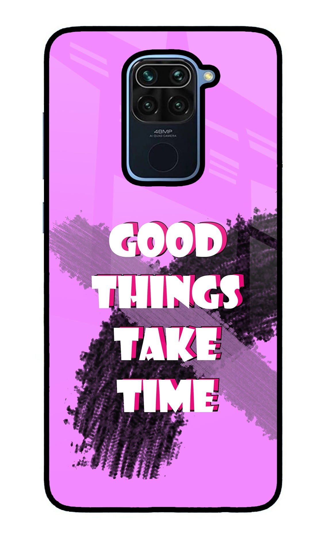 Good Things Take Time Redmi Note 9 Glass Case