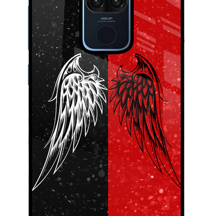 Wings Redmi Note 9 Glass Case Back Cover by Casekaro