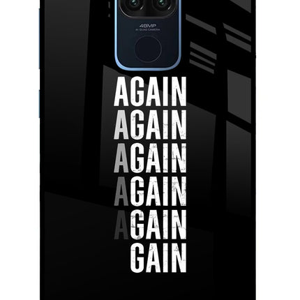 Again Again Gain Redmi Note 9 Glass Case Back Cover by Casekaro