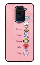 BTS names Redmi Note 9 Glass Case Back Cover by Casekaro