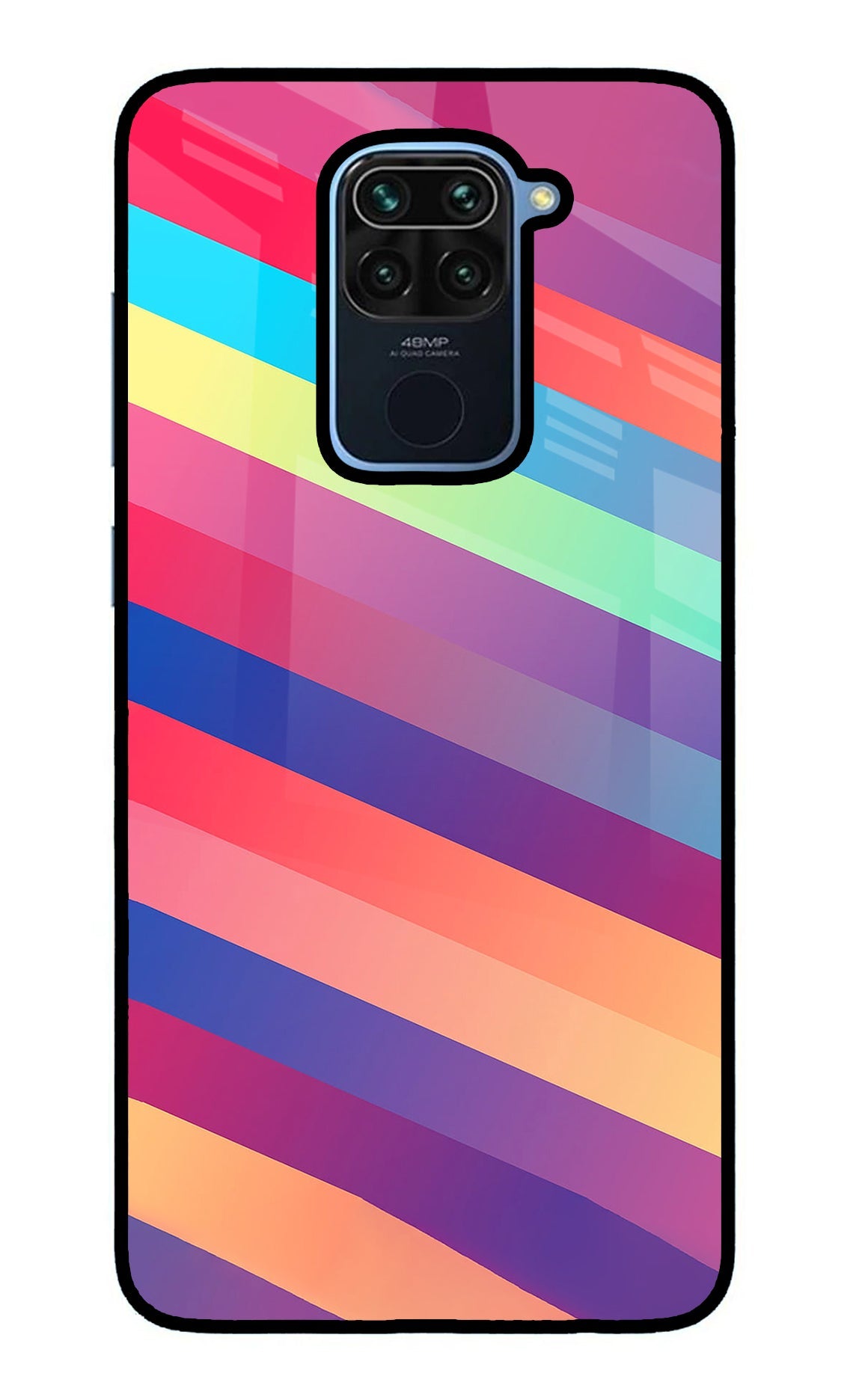 Stripes color Redmi Note 9 Glass Case