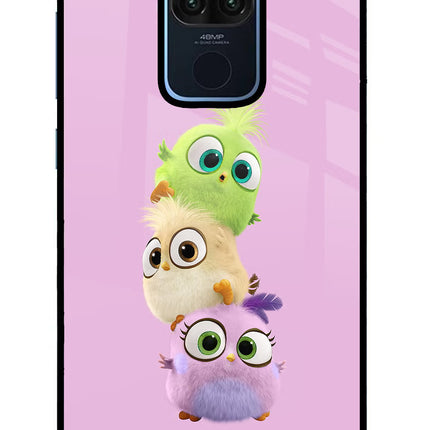 Cute Little Birds Redmi Note 9 Glass Case Back Cover by Casekaro