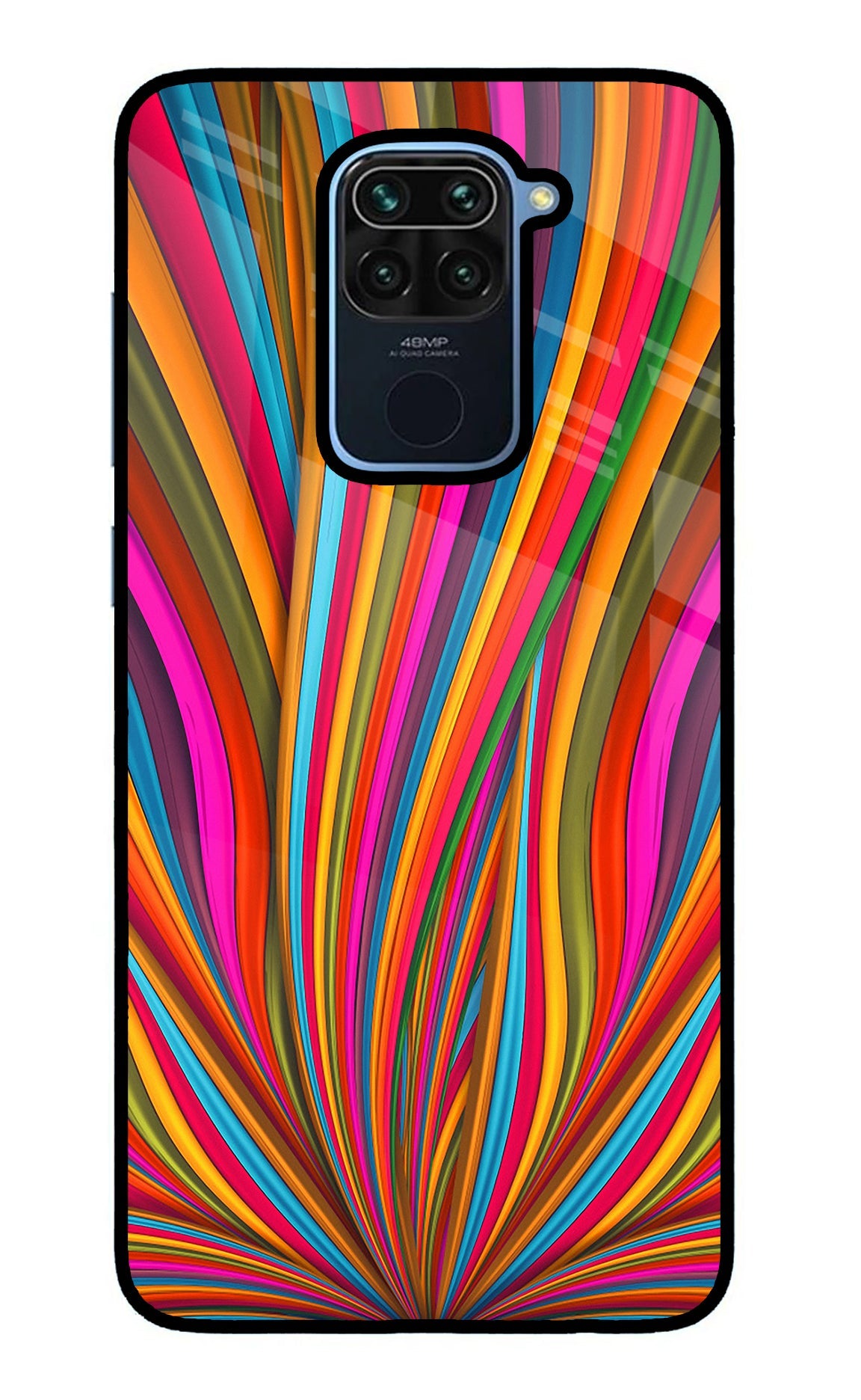 Trippy Wavy Redmi Note 9 Glass Case