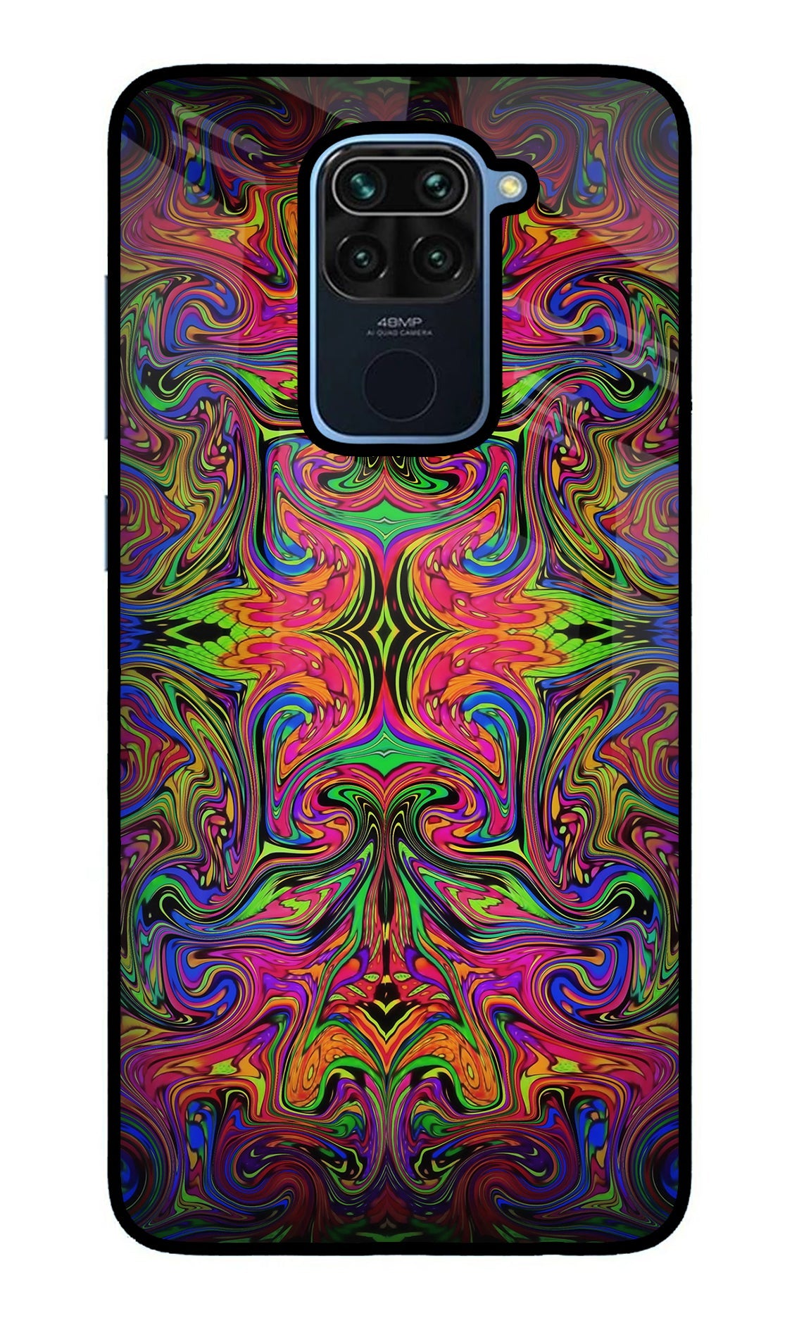 Psychedelic Art Redmi Note 9 Glass Case