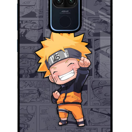Chota Naruto Redmi Note 9 Glass Case Back Cover by Casekaro