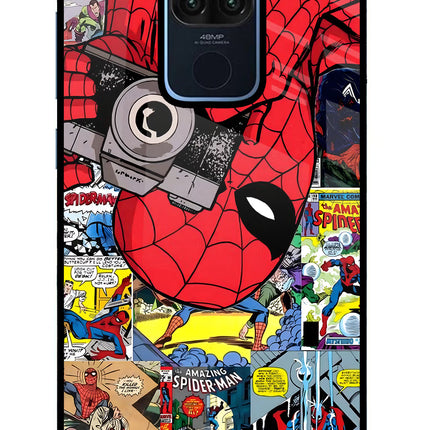 Spider Man Redmi Note 9 Glass Case Back Cover by Casekaro