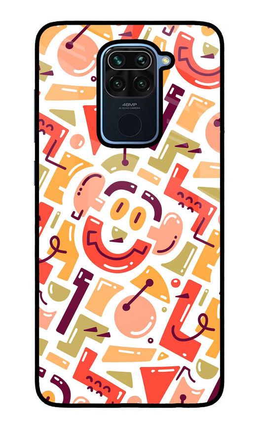 Doodle Pattern Redmi Note 9 Glass Case