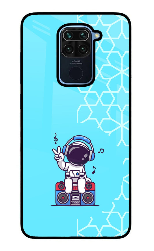 Cute Astronaut Chilling Redmi Note 9 Glass Case