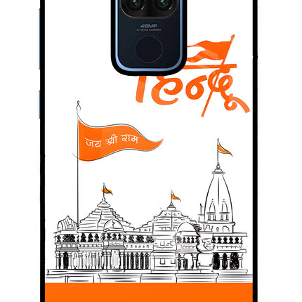 Jai Shree Ram Hindu Redmi Note 9 Glass Case Back Cover by Casekaro