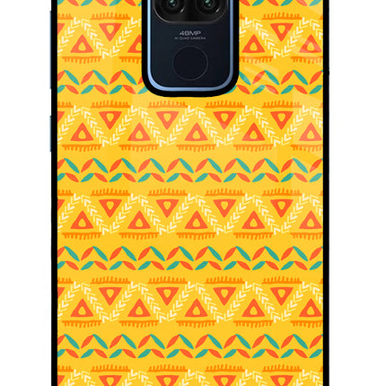 Tribal Pattern Redmi Note 9 Glass Case Back Cover by Casekaro
