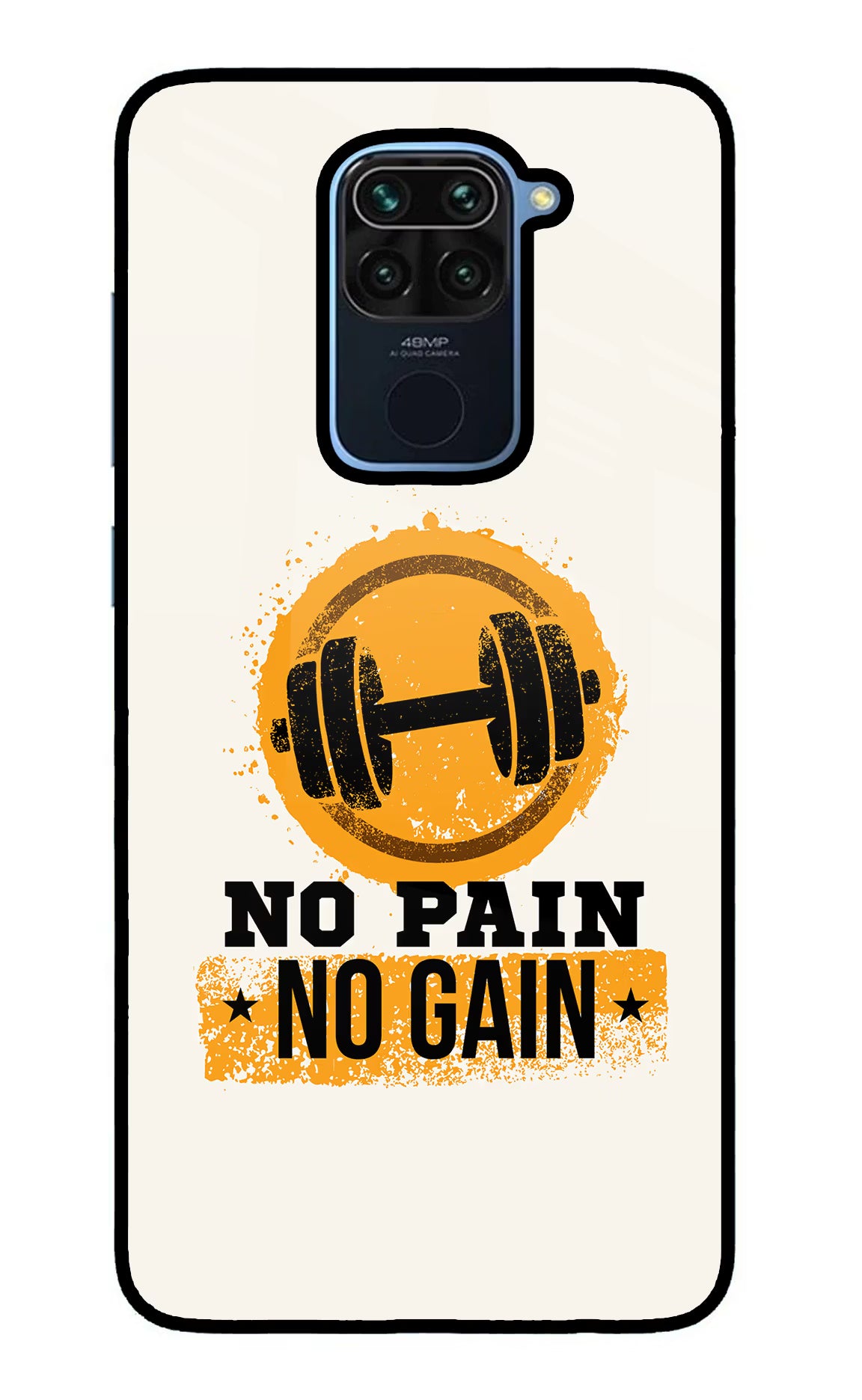 No Pain No Gain Redmi Note 9 Glass Case Back Cover by Casekaro
