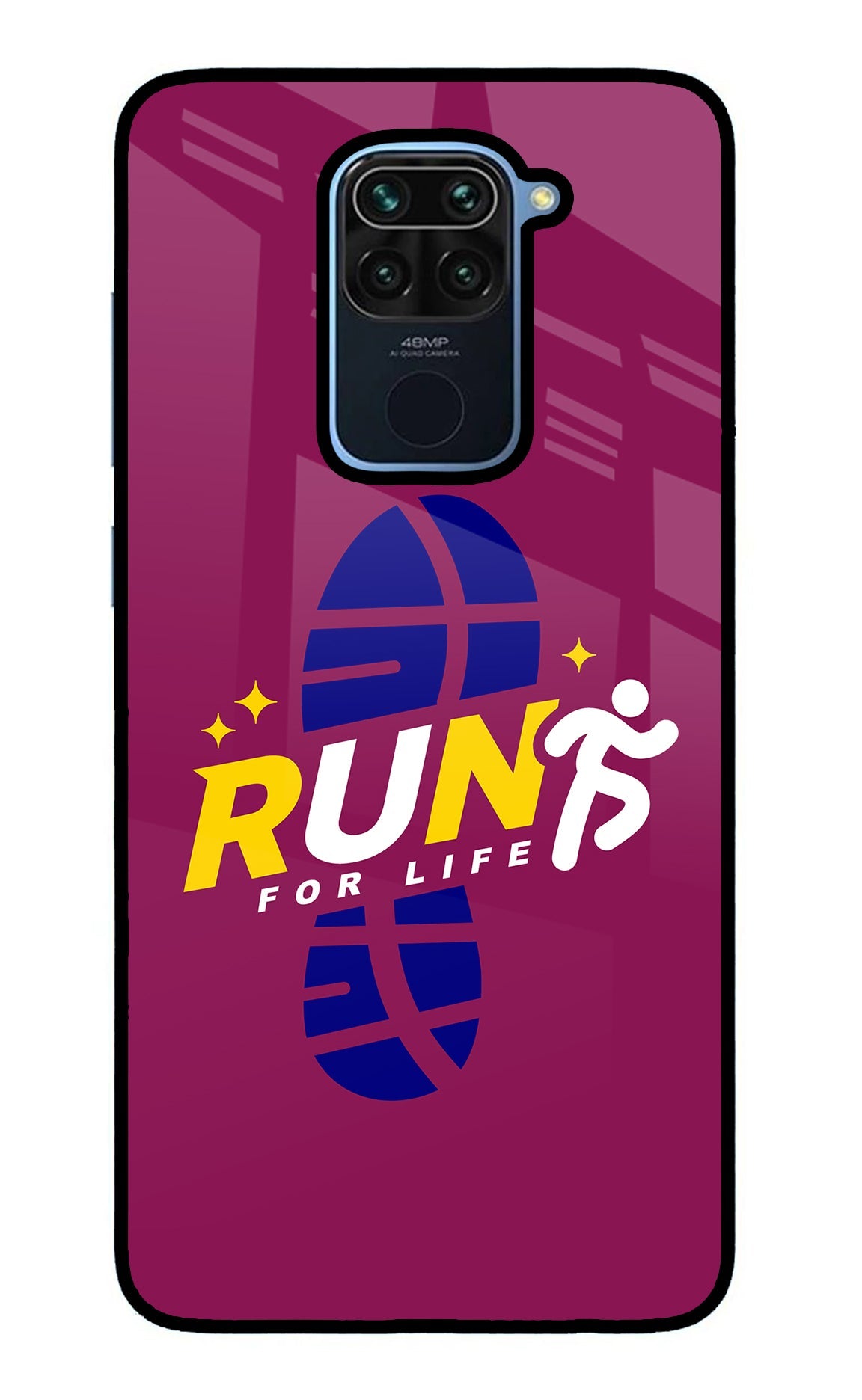 Run for Life Redmi Note 9 Glass Case