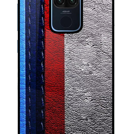 BMW Stripes Redmi Note 9 Glass Case Back Cover by Casekaro