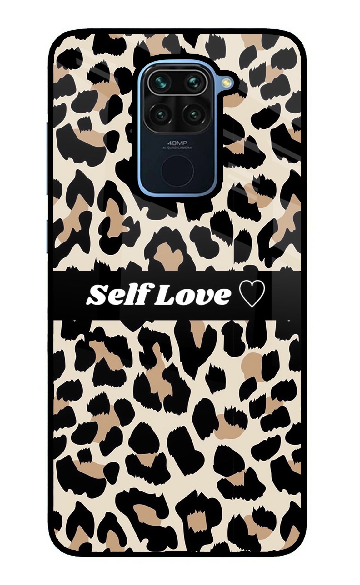 Leopard Print Self Love Redmi Note 9 Glass Case