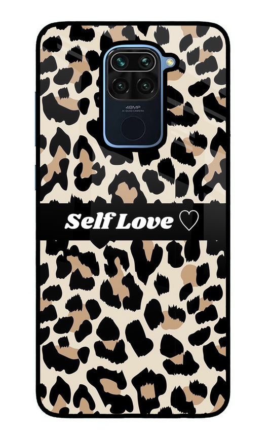 Leopard Print Self Love Redmi Note 9 Glass Case