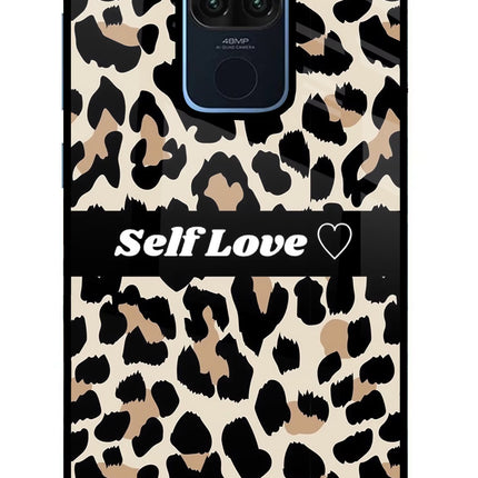 Leopard Print Self Love Redmi Note 9 Glass Case Back Cover by Casekaro
