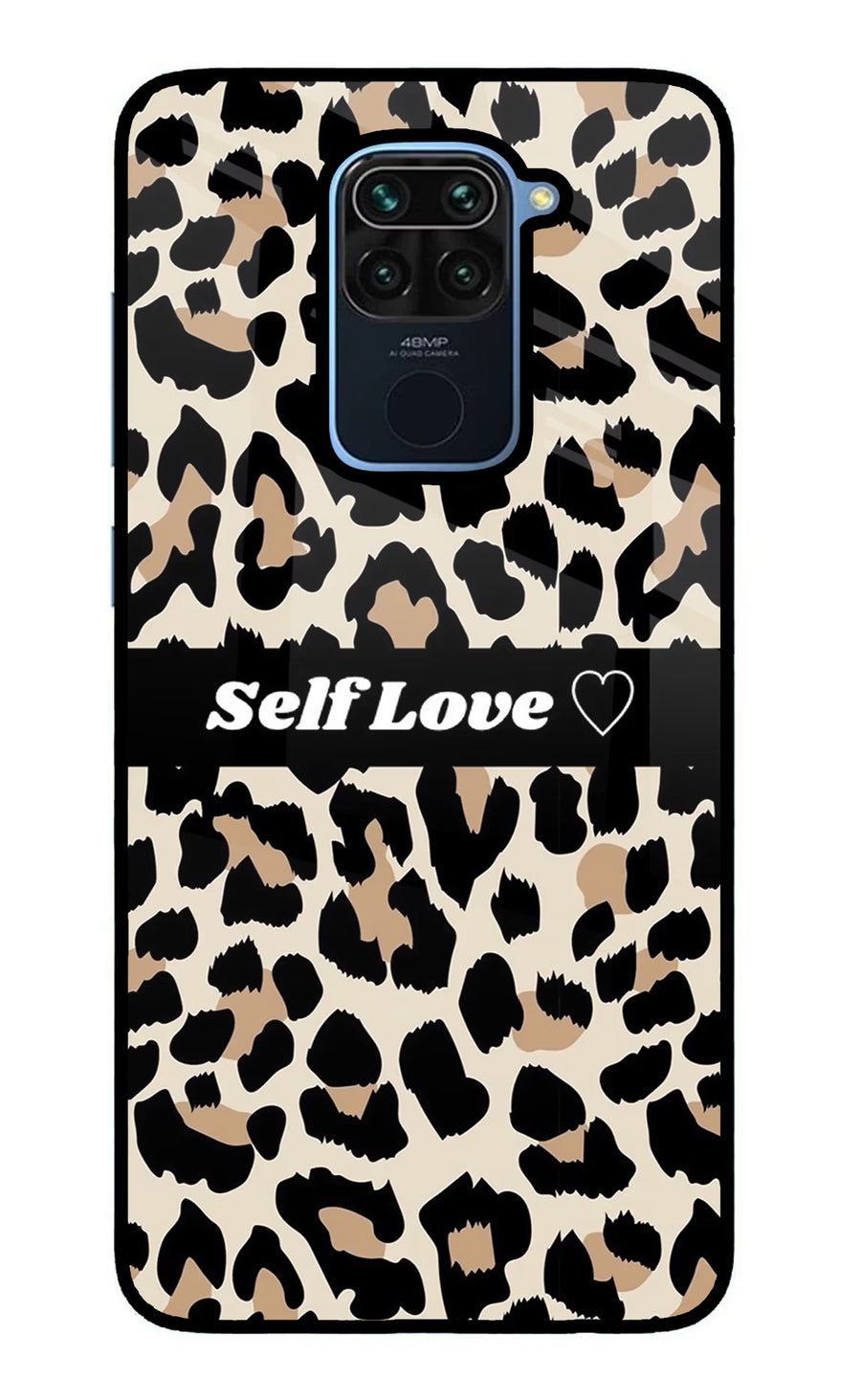 Leopard Print Self Love Redmi Note 9 Back Cover, Glass case