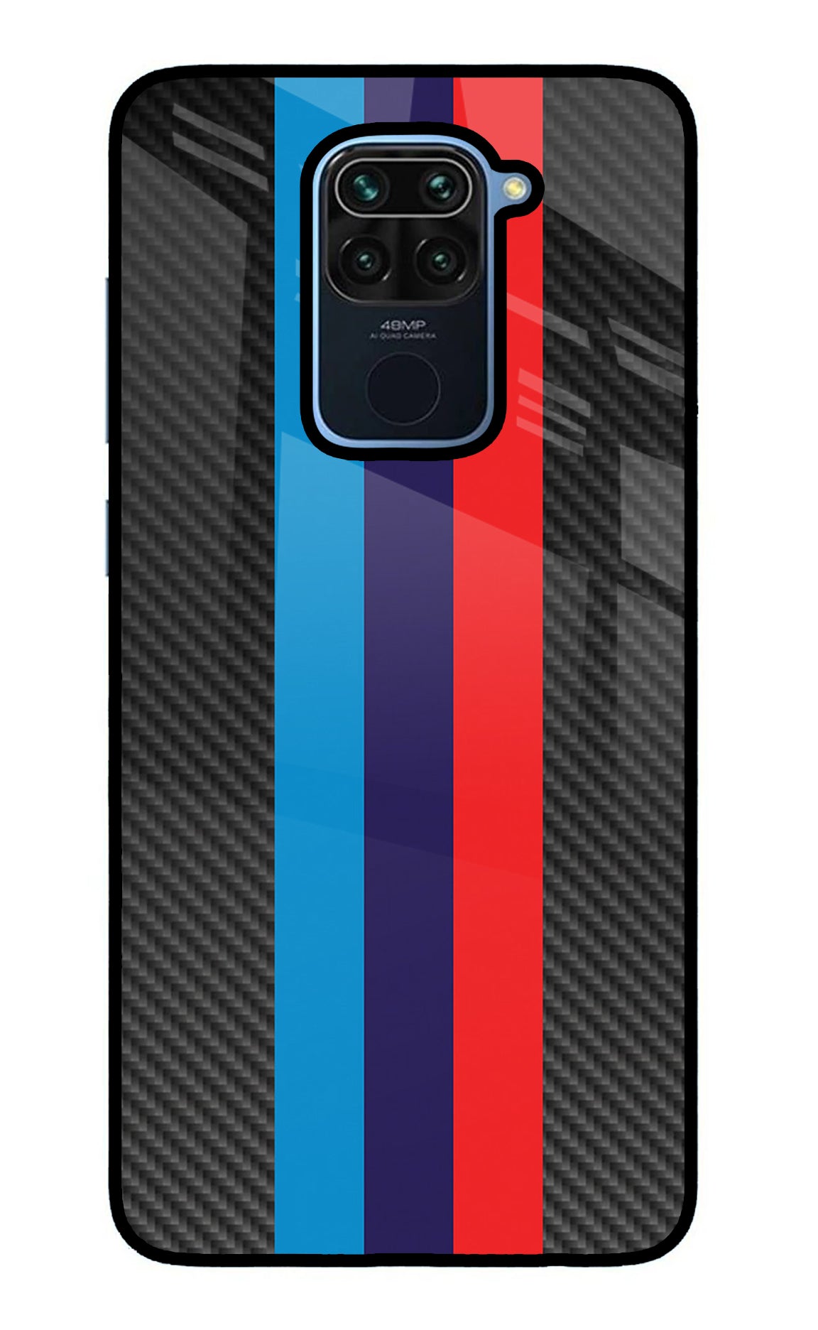 BMW Stripes Pattern Redmi Note 9 Glass Case