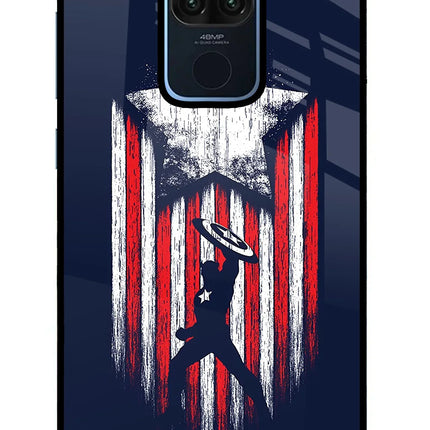 Captain America Marvel Art Redmi Note 9 Glass Case