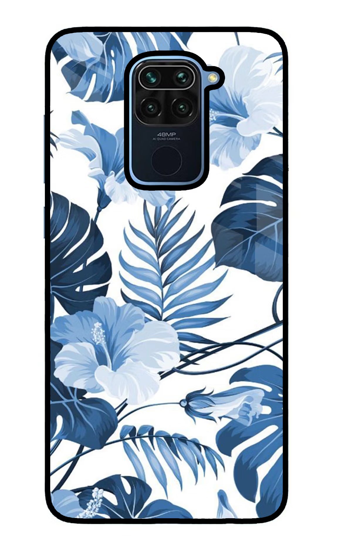 Fabric Art Redmi Note 9 Glass Case Back Cover by Casekaro