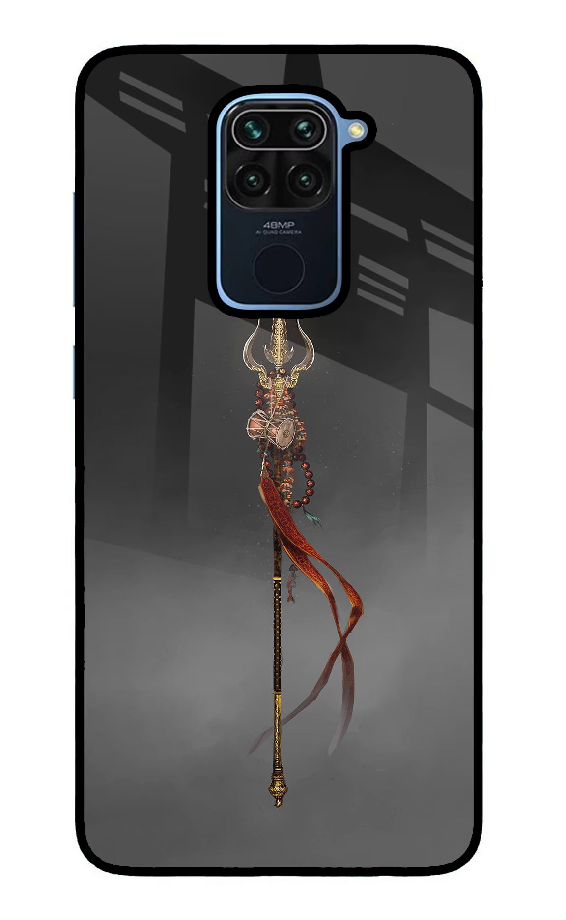 Shiv Trishul Redmi Note 9 Glass Case Back Cover by Casekaro