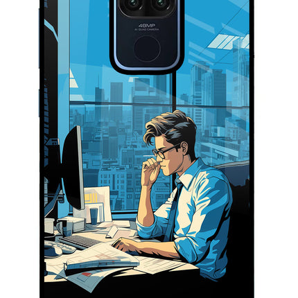 Focused Hustler (AI Generated) Redmi Note 9 Glass Case Back Cover by Casekaro