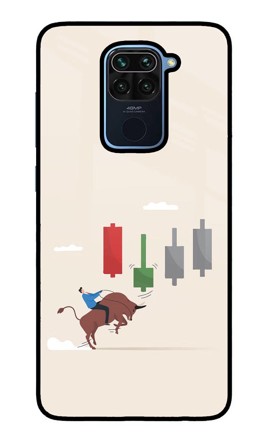 Bull Trading Momentum Redmi Note 9 Glass Case Back Cover by Casekaro