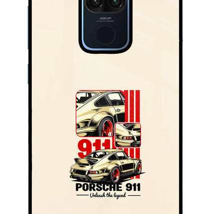 Classic Porsche 911 Redmi Note 9 Glass Case Back Cover by Casekaro