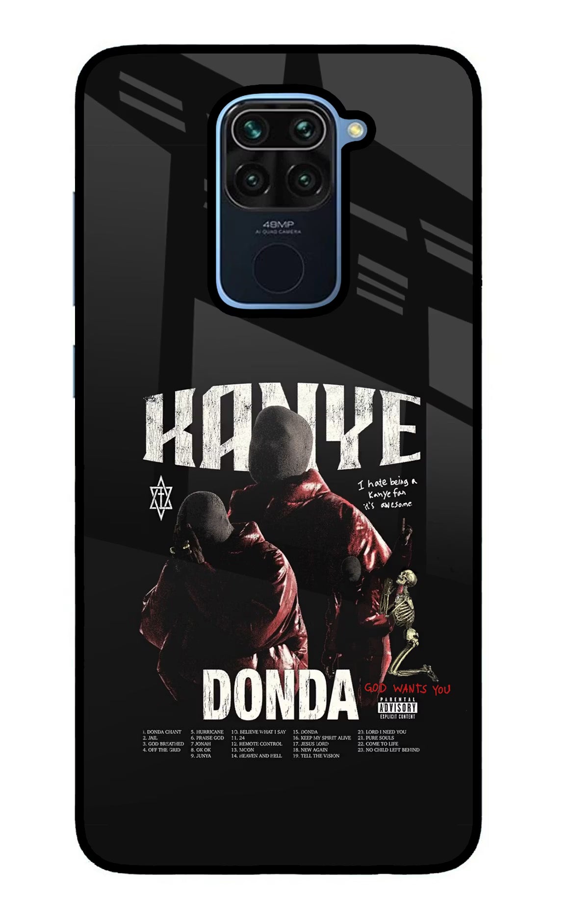 Donda Kanye West Redmi Note 9 Glass Case Back Cover by Casekaro