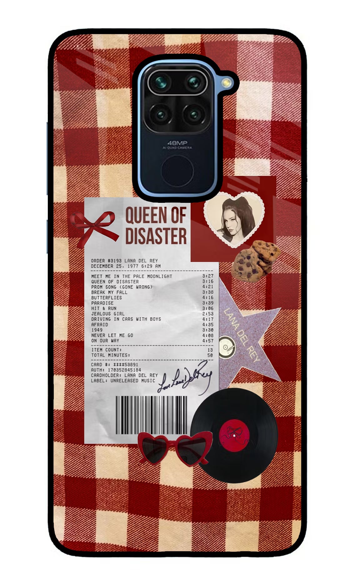 Queen of Disaster Redmi Note 9 Glass Case Back Cover by Casekaro