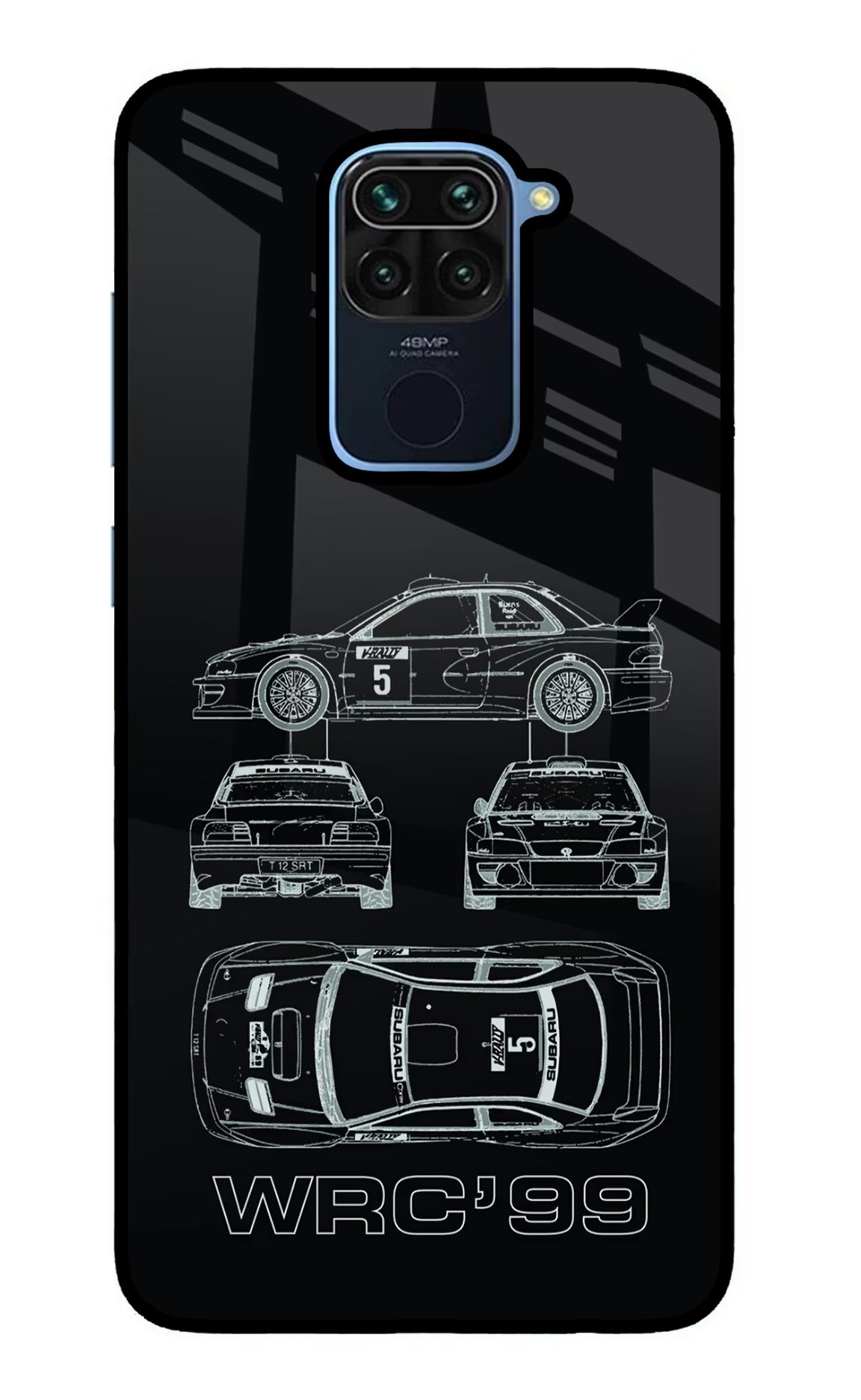 WRC'99 Redmi Note 9 Glass Case Back Cover by Casekaro