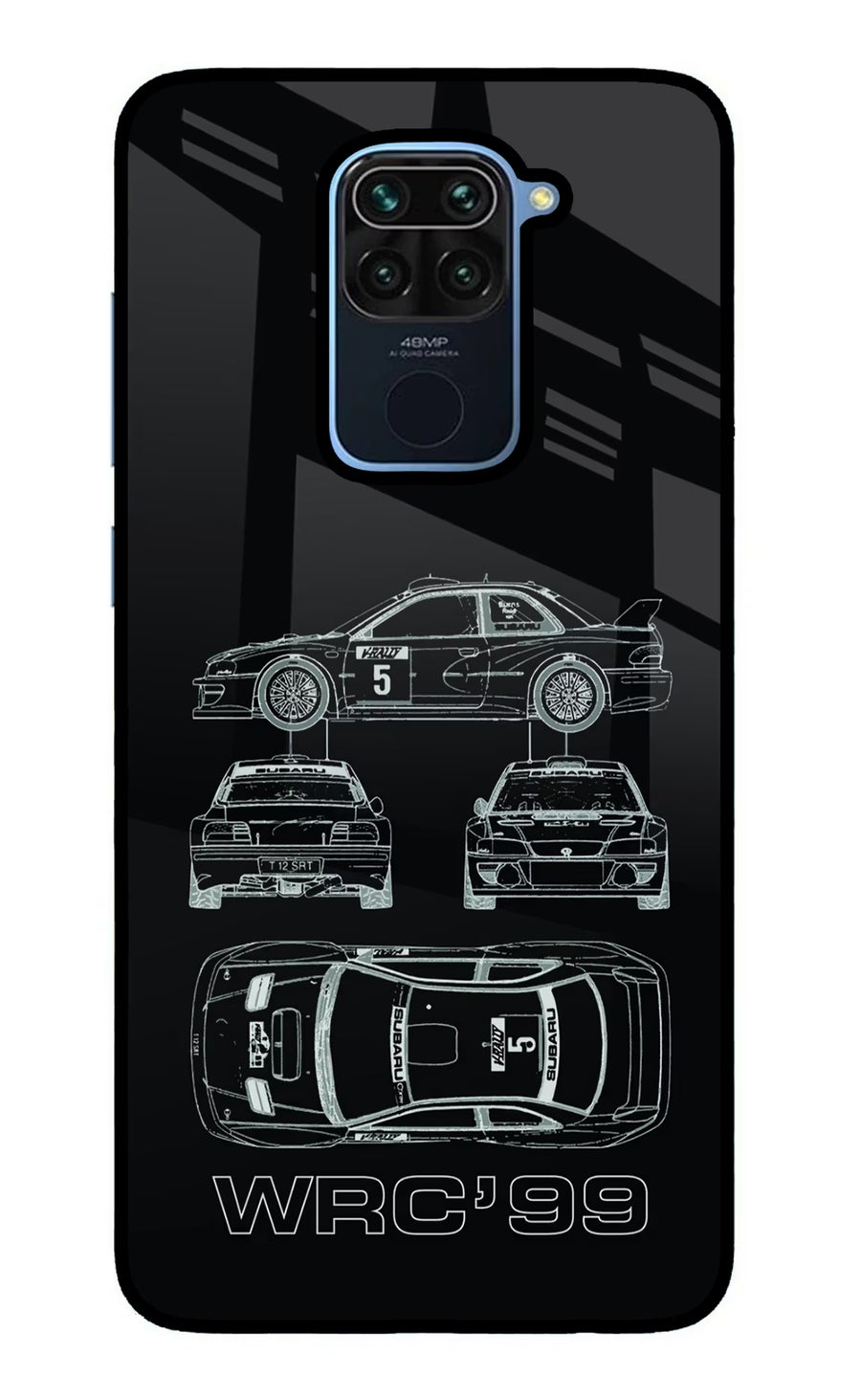 WRC'99 Redmi Note 9 Back Cover, Glass case