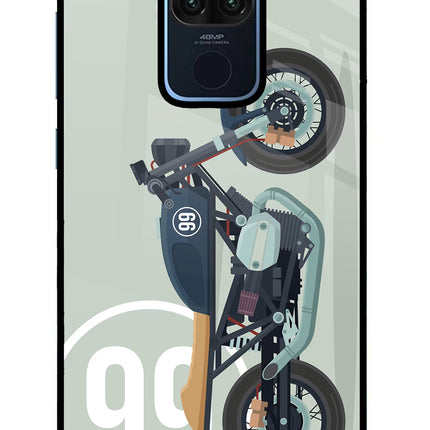 Classic Cafe Racer 99 Redmi Note 9 Glass Case Back Cover by Casekaro