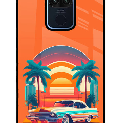 Palm Drive 80s Redmi Note 9 Glass Case Back Cover by Casekaro
