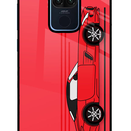 Red Velocity Redmi Note 9 Glass Case Back Cover by Casekaro