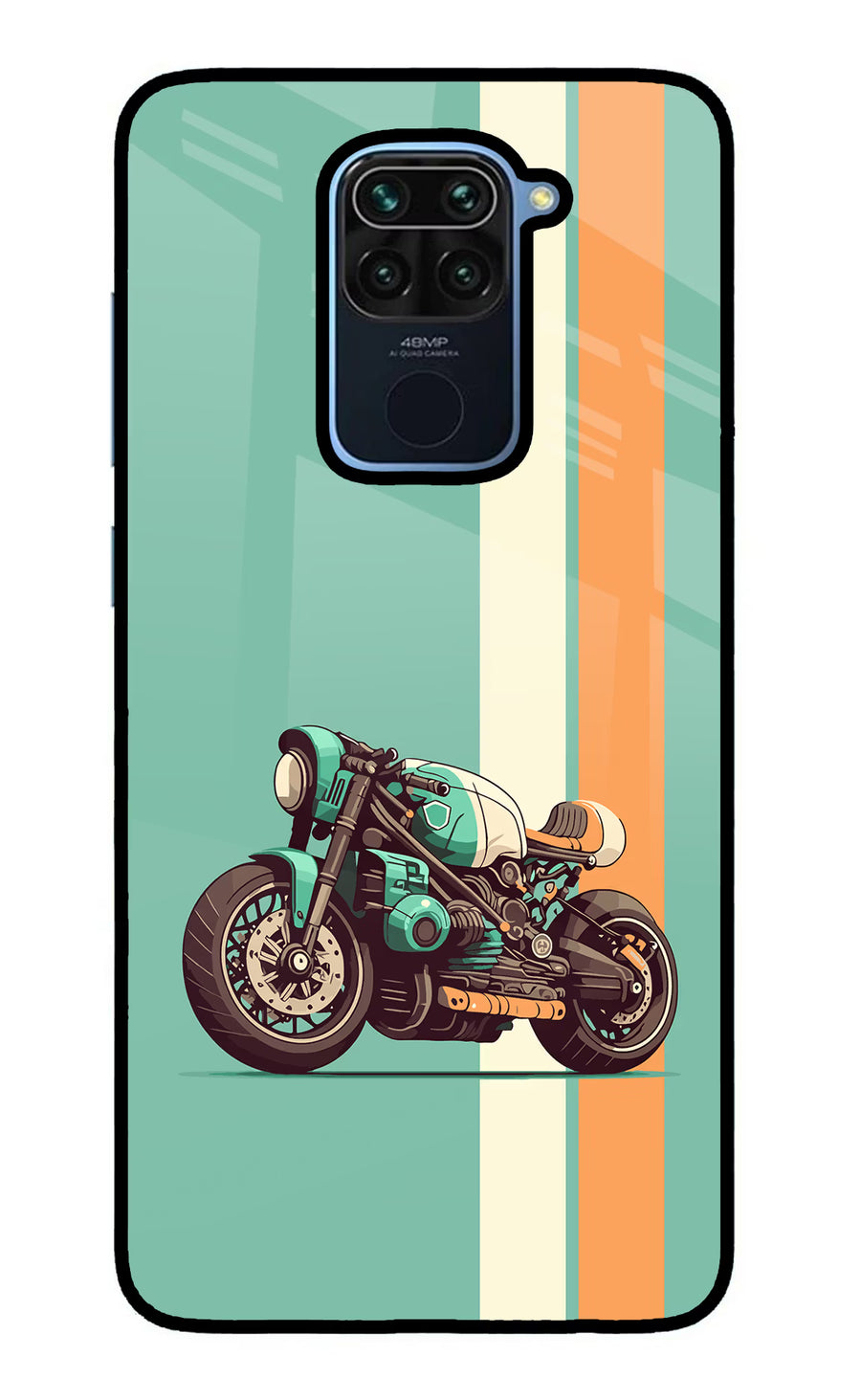 Striped Moto Drift Redmi Note 9 Back Cover, Glass case