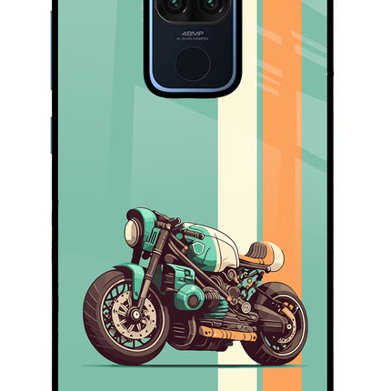 Striped Moto Drift Redmi Note 9 Glass Case