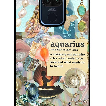 Aquarius Zodiac Redmi Note 9 Glass Case