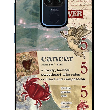 Cancer Zodiac Redmi Note 9 Glass Case
